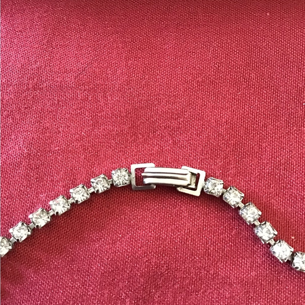 Vintage Double Drop Rhinestone Necklace - Picture 3 of 5